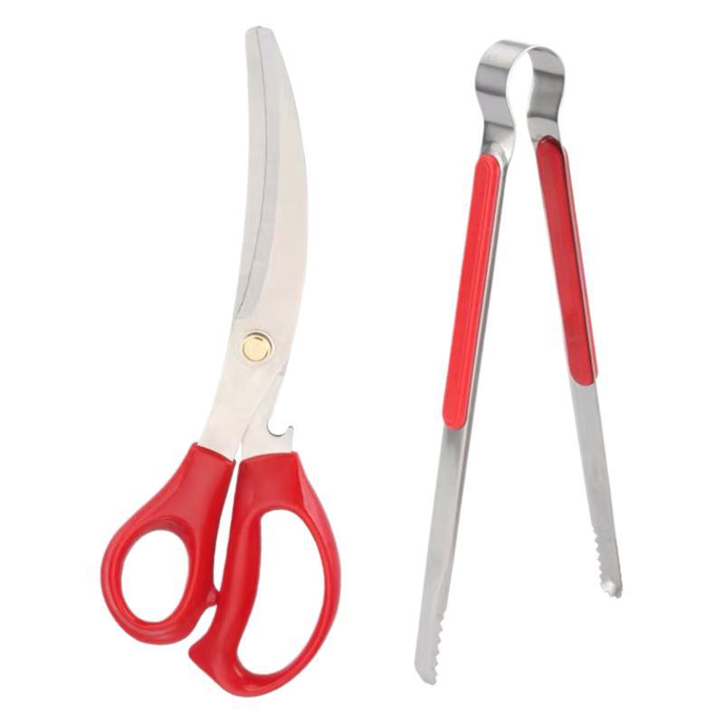 Korean-style barbecue scissors tongs set, bone chicken cutlet scissors barbecue tongs, food tongs, barbecue small tools set Item Picture