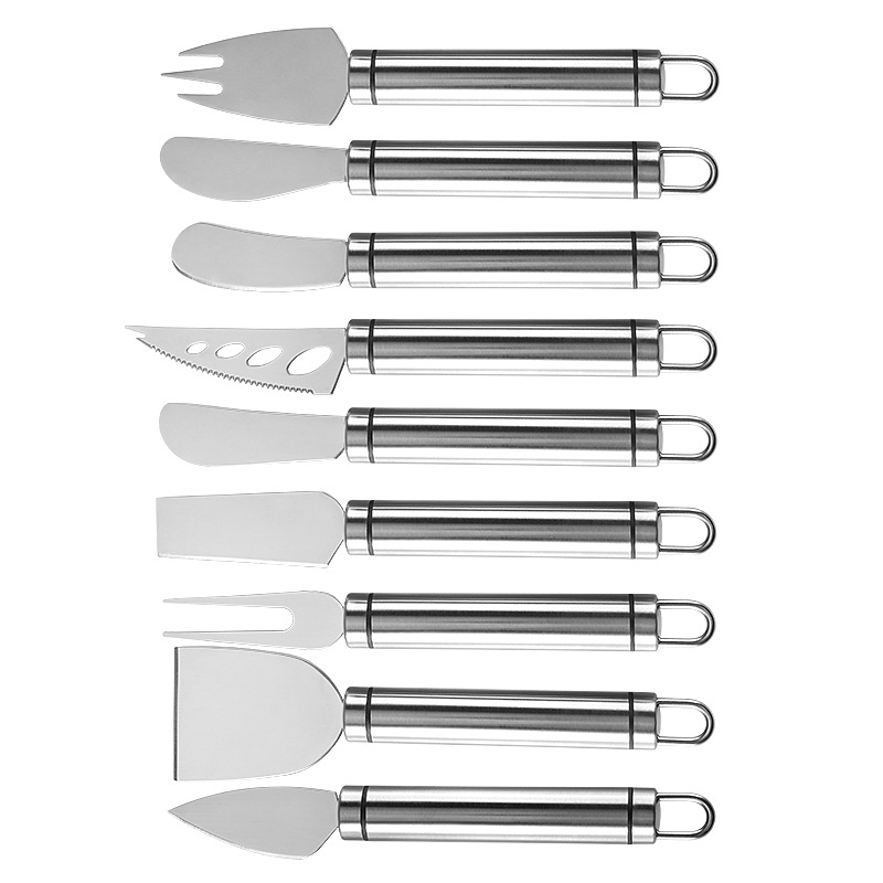 New cross-border steel-handled stainless steel cheese knife, cheese knife, Western-style dining knife, butter knife, spatula and pizza knife are in stock details Picture
