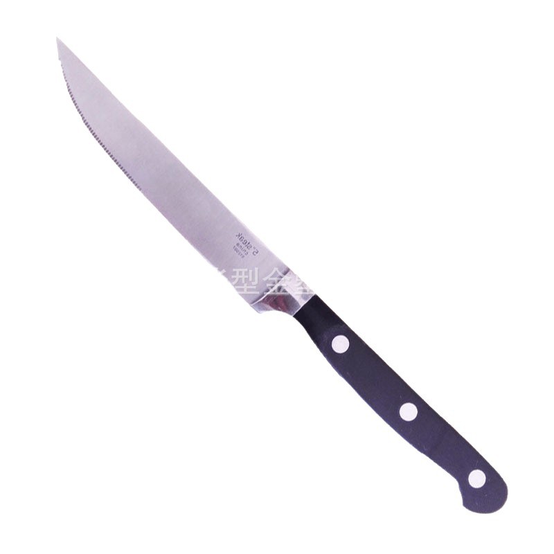 Stainless steel steak knife, steak knife, POM handle, Western-style knife, plastic handle, cast steel head steak knife Item Picture