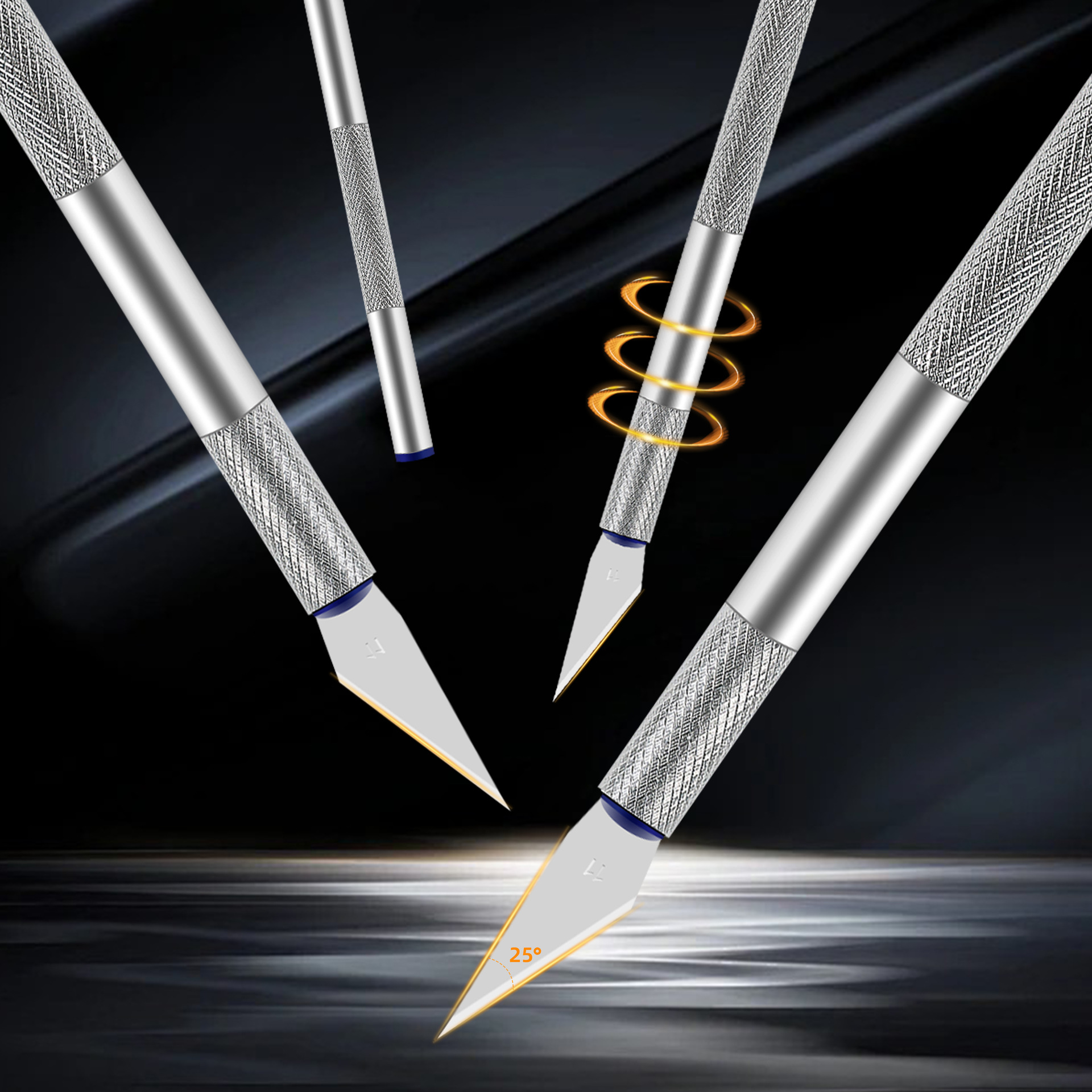 Wholesale engraving knife sets, student planner art knives, metal pen knives, paper-cutting cutting knives, engraving knives, and creation handmade knives Specification drawing