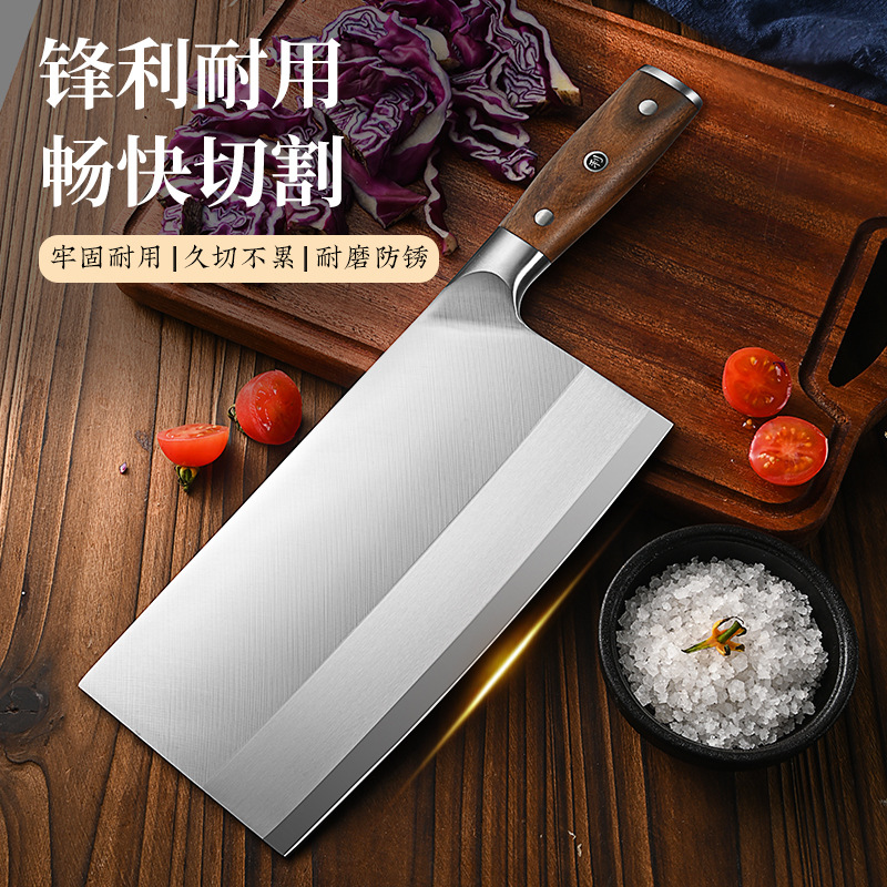 Factory direct sales of stainless steel chef-specific slicing knives, kitchen meat slicing knives, vegetable slicing knives, household kitchen knives in stock Application Scenario