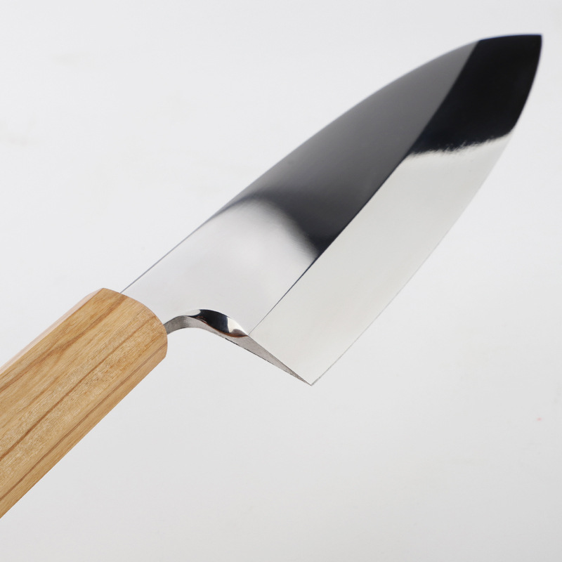 The fish head knife is a Japanese cuisine knife specifically designed for chopping salmon, cutting sashimi, and serving sushi. It is a professional fish slice knife Specification drawing