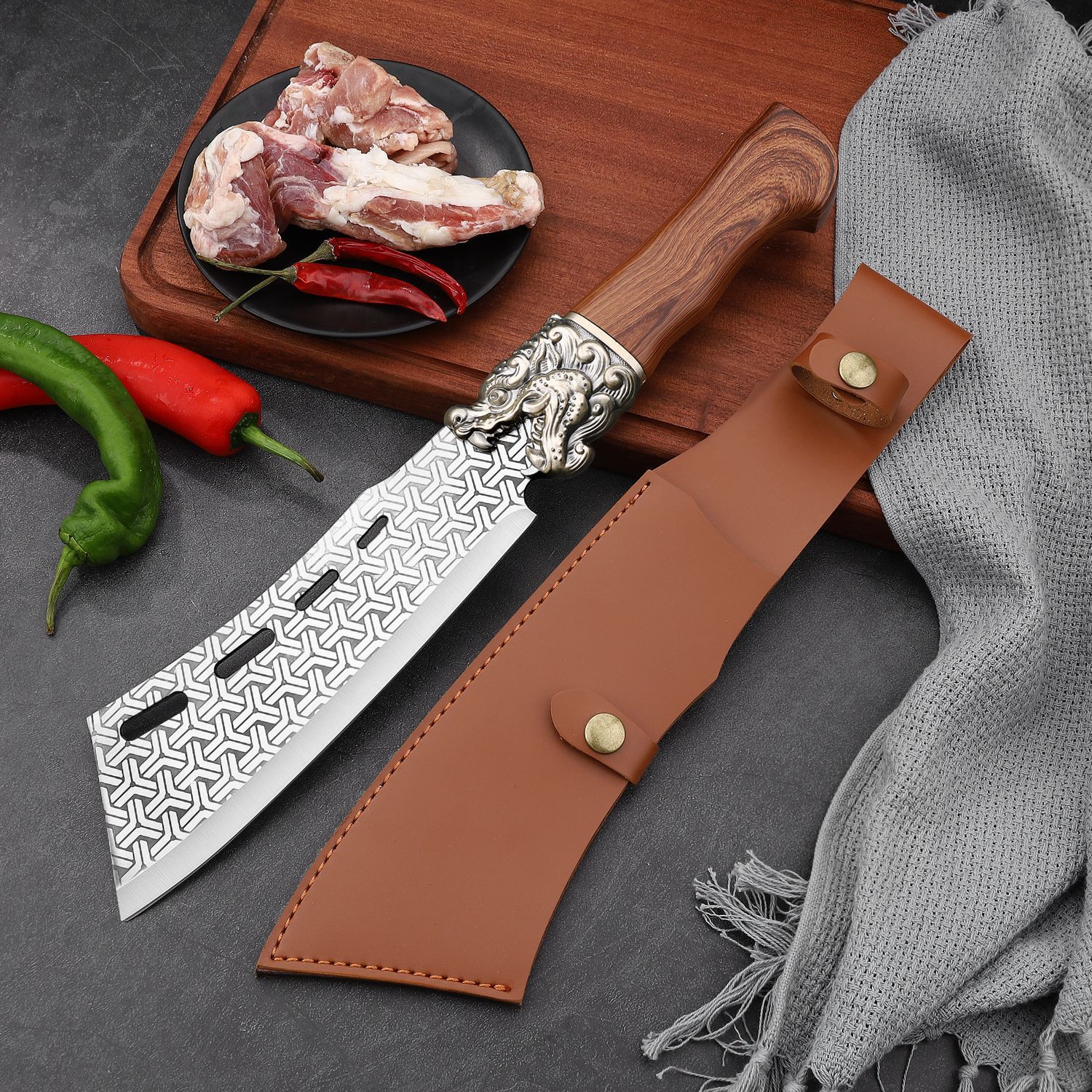Cross-border direct sales, popular products, Longquan kitchen knives, bone-cutting knives, sharp household and outdoor bone-chopping knives, kitchen bone-cutting knives details Picture