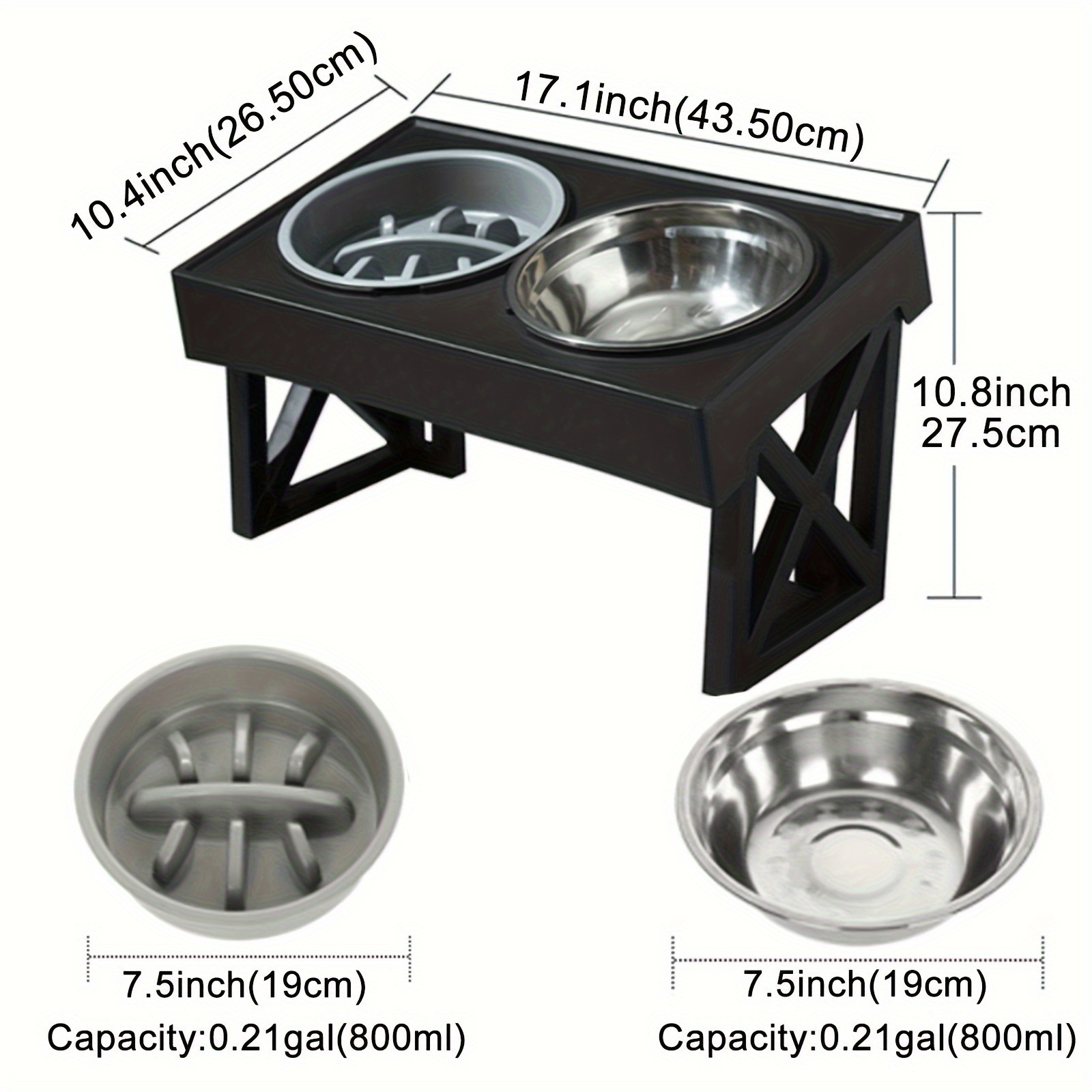 Adjustable Elevated Dog Feeder 3 Heights Adjustable dog feeder details Picture