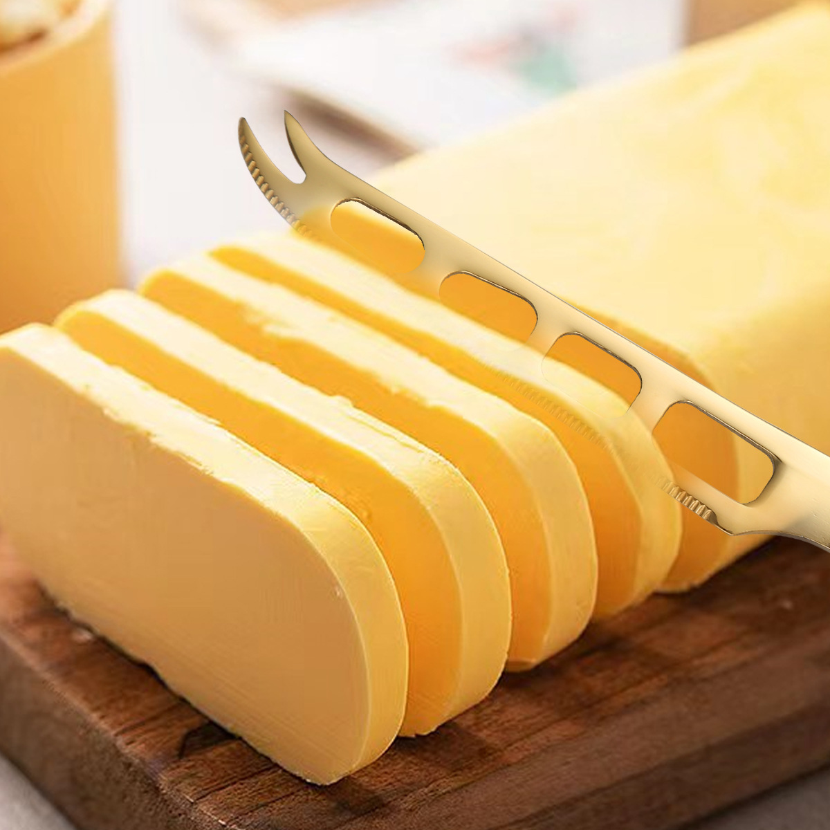 Cross-border Amazon best-selling stainless steel butter knife, multi-functional butter knife, bread knife, jam, cheese and cheese spatula details Picture