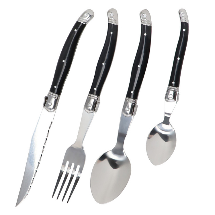 Wood-grain handled plate steak knife fork soup knife, Western restaurant steak knife Specification drawing