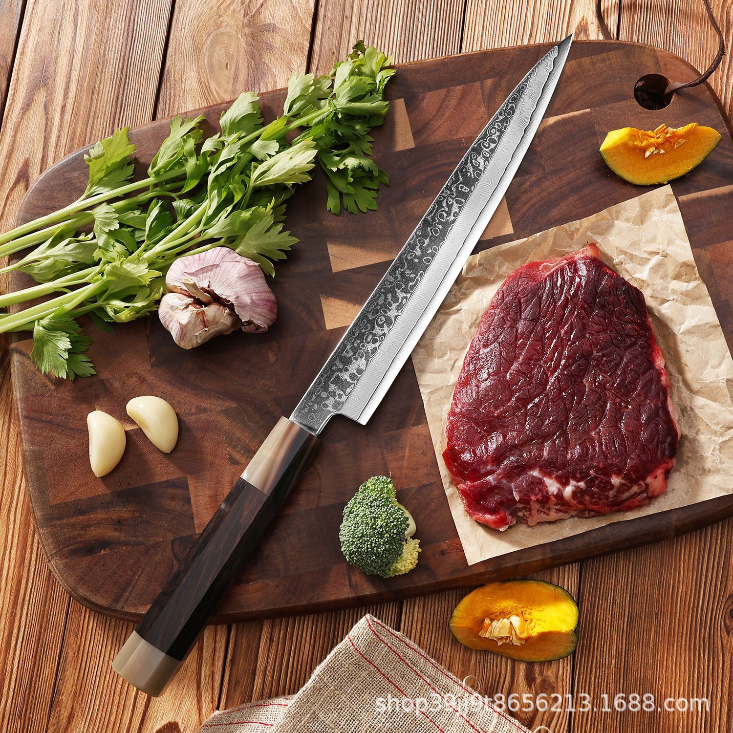 Malaysian leather steel ebony + double bull horn handle knife. Malaysian leather steel ebony double bull horn handle camping Application Scenario