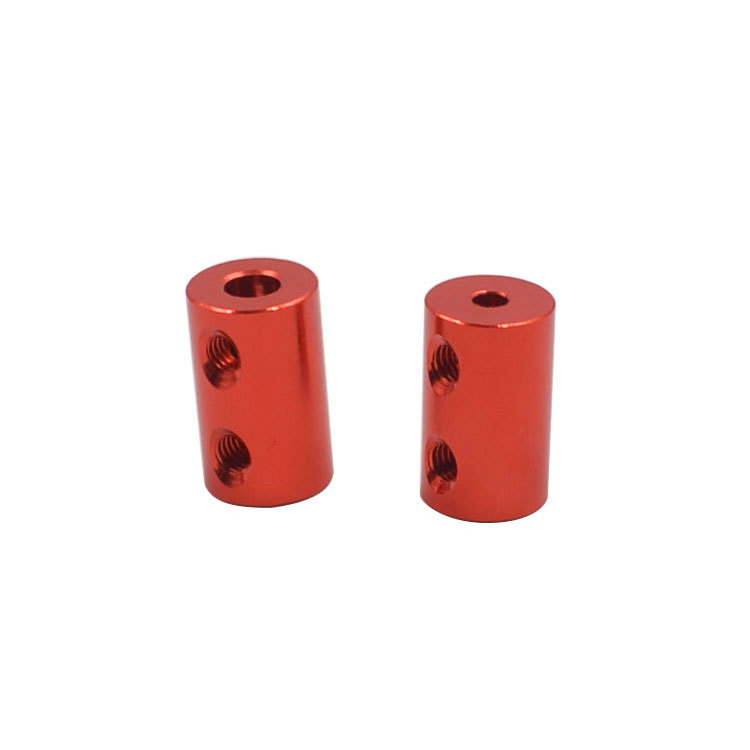 The red and gold aluminum alloy rigid coupling, coupling motor lead screw, outer diameter 12, length 20 Specification drawing