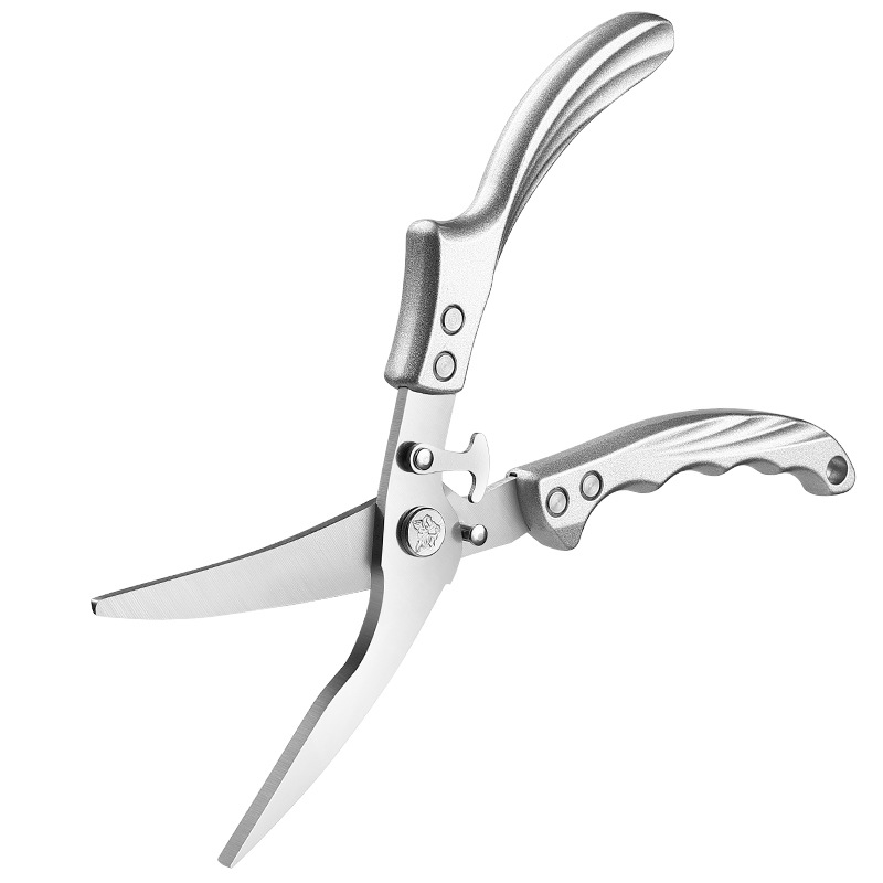 Multi-functional kitchen scissors, aluminum handle, stainless steel, high hardness, sharp, special for chicken, duck and goose bones, powerful chicken bone scissors Item Picture