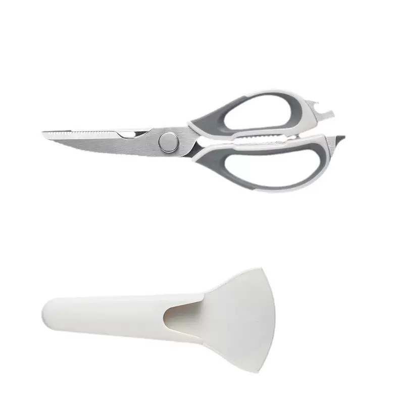 Magnetic refrigerator scissors, multi-functional kitchen scissors, bone cutting, fish scale scraping, bottle cap opening, walnut picking, anti-slip scissors, chicken bone scissors Item Picture