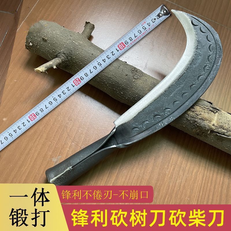 Hand-forged manganese steel firewood cutting all-steel firewood knife, an old-fashioned Miao ethnic group's sharp outdoor agricultural knife for clearing roads and cutting trees, TYmy details Picture