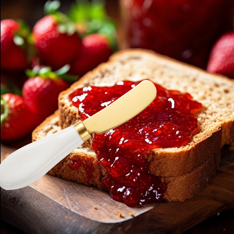 Cross-border stainless steel cheese knife, butter jam, cream bread spatula, ceramic handle, peanut butter and butter spreading spatula Specification drawing