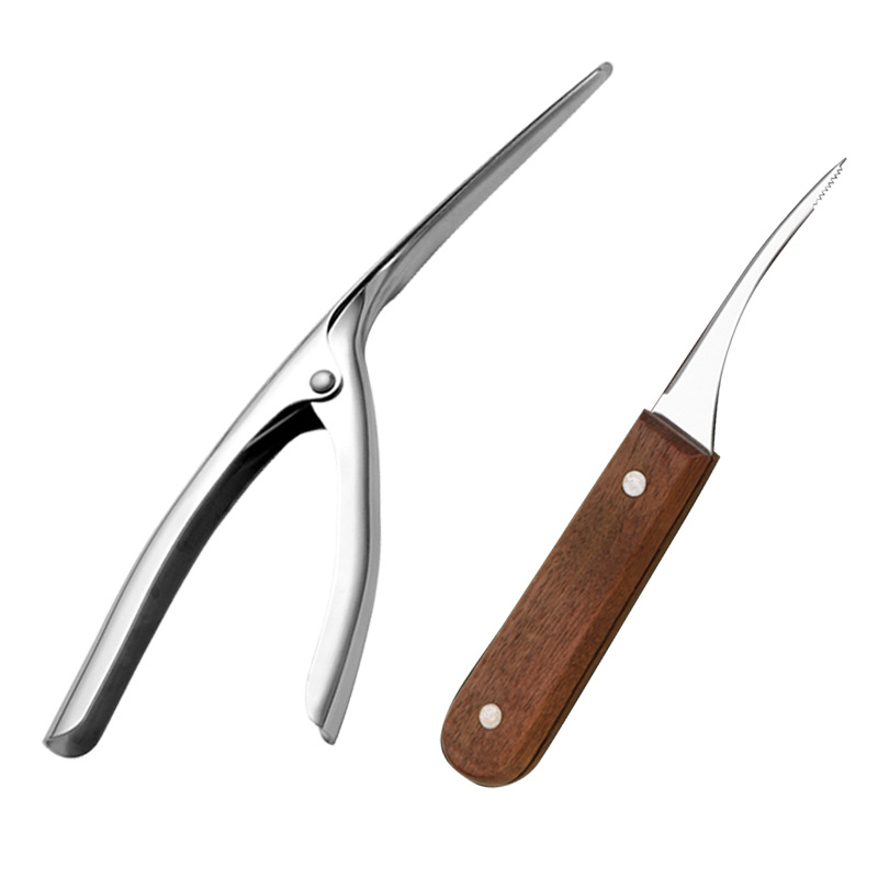 Stainless steel shrimp opener, shrimp vein removal knife, shrimp shell peeling tool, shrimp intestine cleaning knife, fish belly cutting knife, shrimp opening knife, and shrimp vein picking knife Item Picture