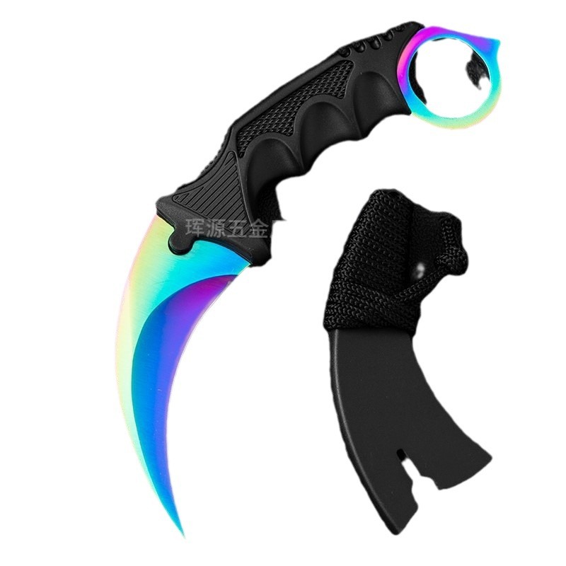 Factory wholesale and direct sales of claw knives, CSGO game-style claw knives, curved knives, toy knives, outdoor camping self-defense knives Item Picture