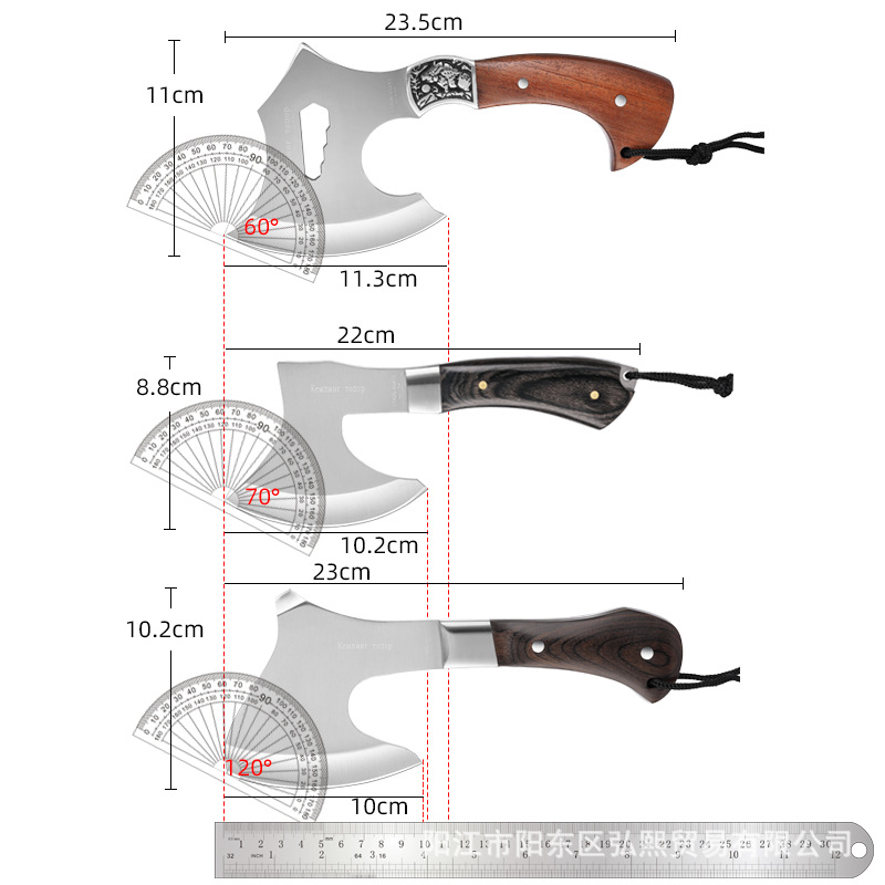Outdoor axes, camping, jungle, logging axes, portable waist axes, vehicle-mounted rescue, survival, fire-fighting axes, tactical axes Application Scenario