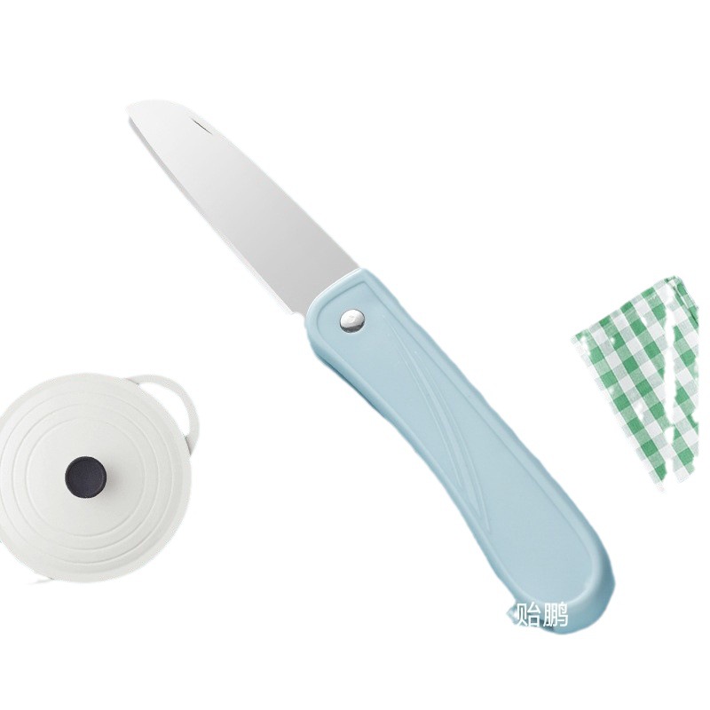 Large color folding knife, folding fruit knife, stainless steel fruit knife, peeler knife, multi-functional fruit and vegetable knife, one-yuan and two-yuan batch Item Picture
