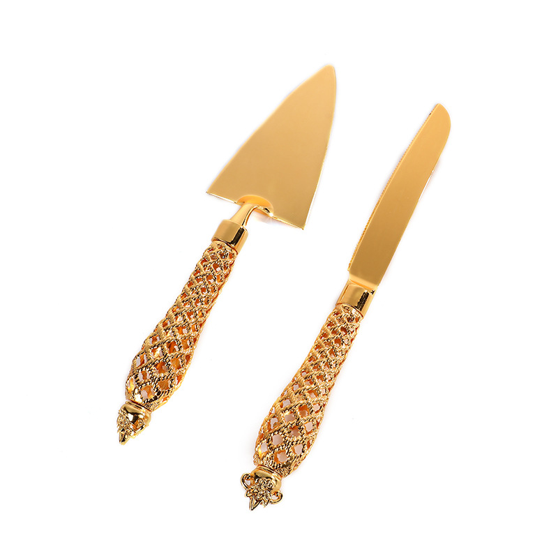 Fashionable European and American style alloy exquisite handle restaurant Western tableware, cake pizza Western-style knife and spatula set Item Picture