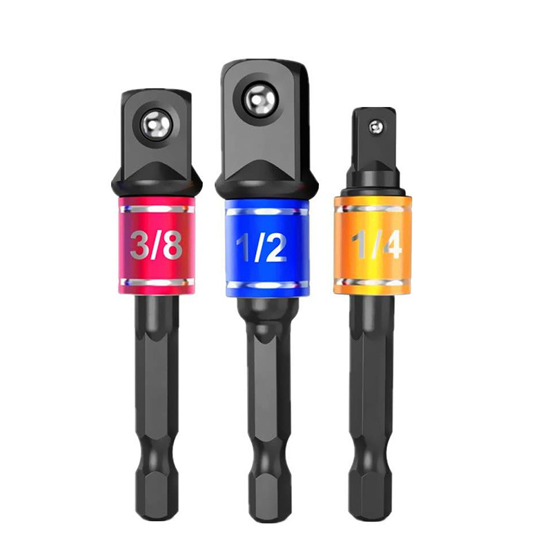 Hexagonal handle to square connection rod socket electric drill joint, electric wrench socket head connection conversion set Application Scenario