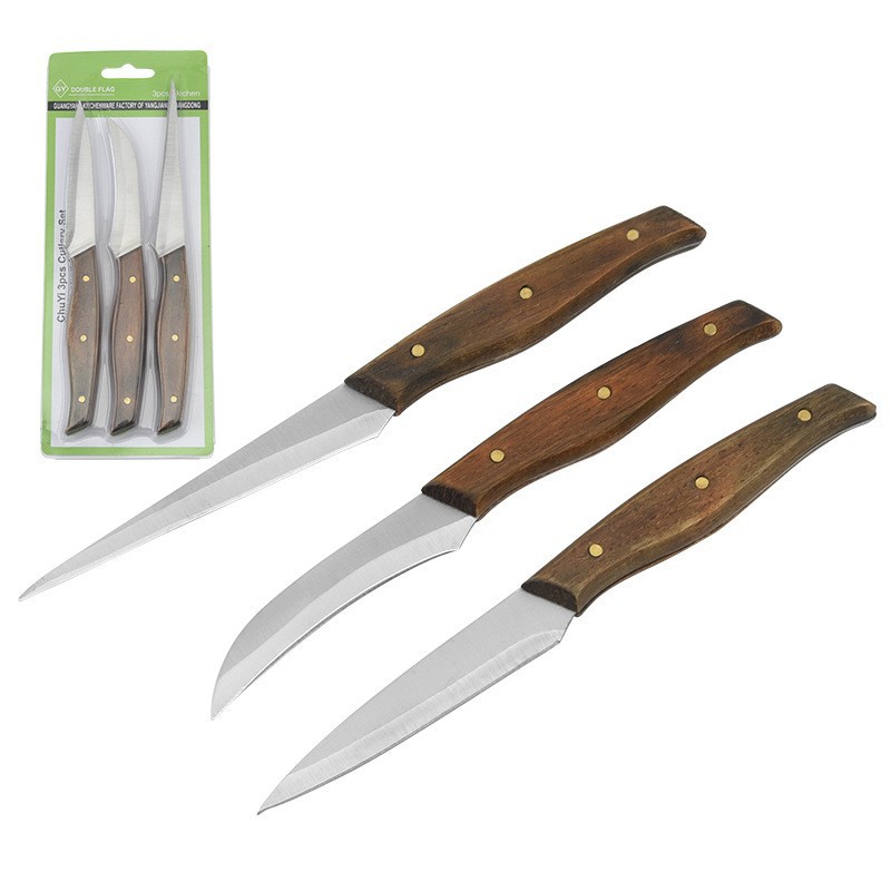 In-stock food engraving knife set of three pieces, stainless steel boning knife, fruit platter engraving knife, chef engraving knife Application Scenario