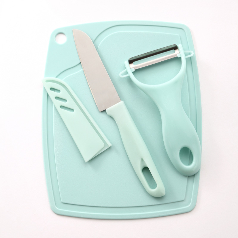 Peeler and fruit knife two-in-one household portable small knife, fruit knife, cutting board set, peeler and melon peeler combination details Picture