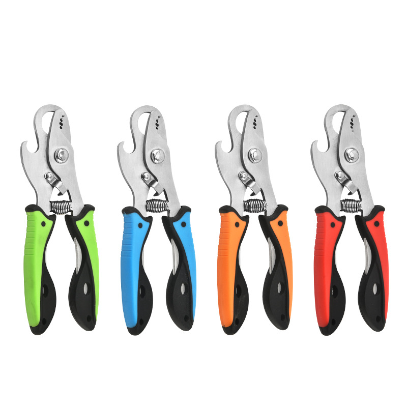 Stainless steel rubber plastic handle field snail shears, field snail scissors, snail shears, forging screw pliers, tail remover pliers Item Picture