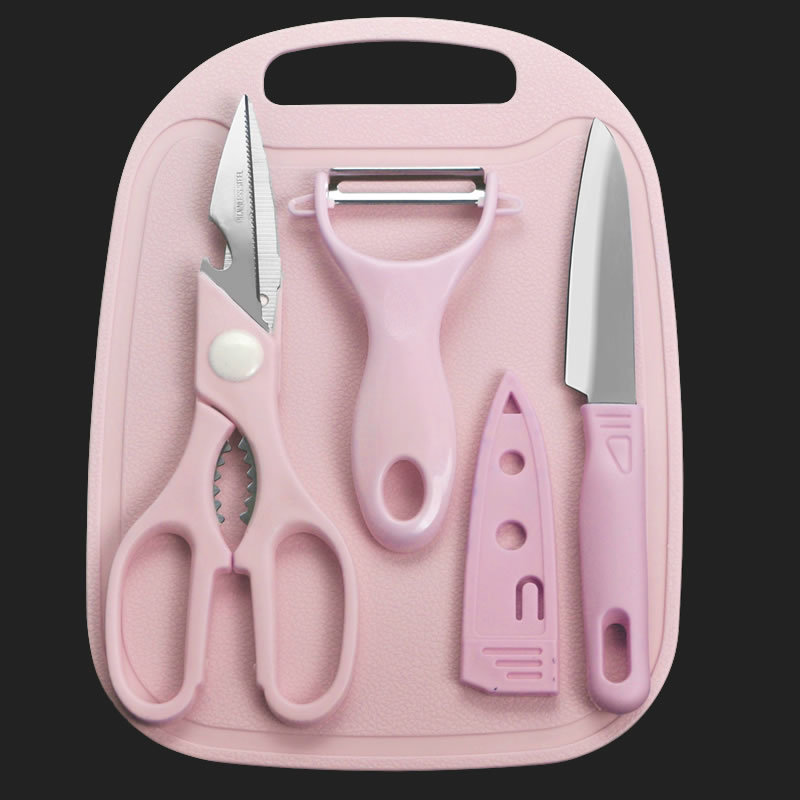 Fruit knife, mini fruit peeler for household kitchen, four-piece set, thickened auxiliary food, dormitory household knife set Application Scenario