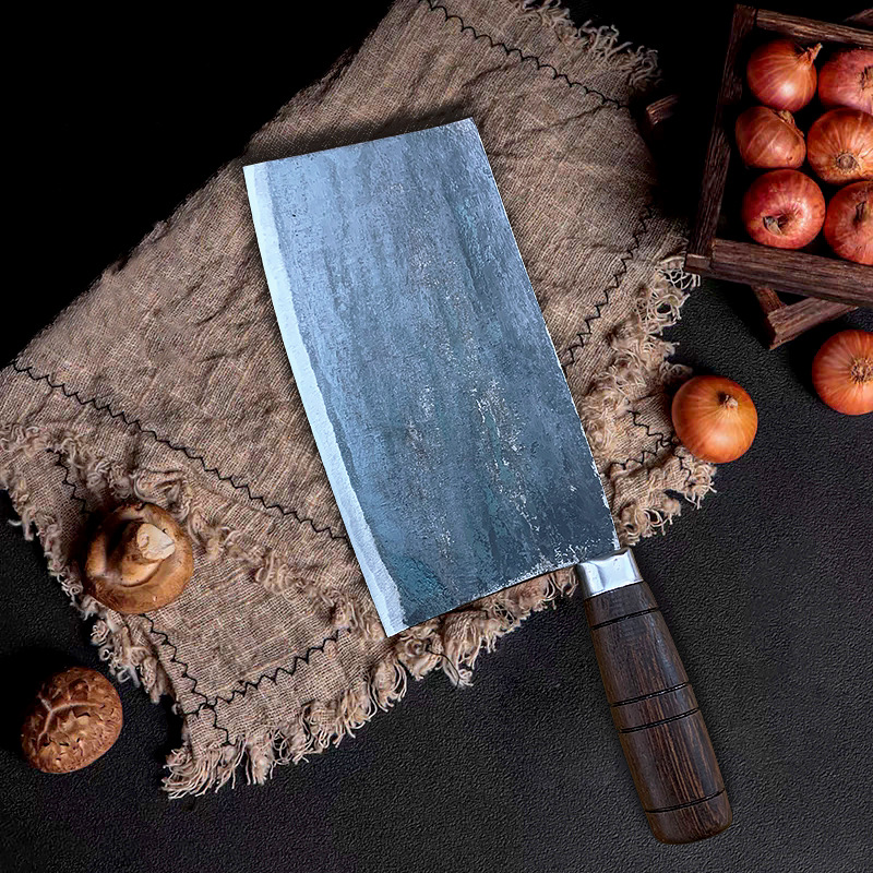 Hand-forged knives, old-fashioned cutting knives, kitchen chef knives, kitchen knives, household kitchen knives, roast meat stalls, Chinese-style handcrafted kitchen knives Specification drawing