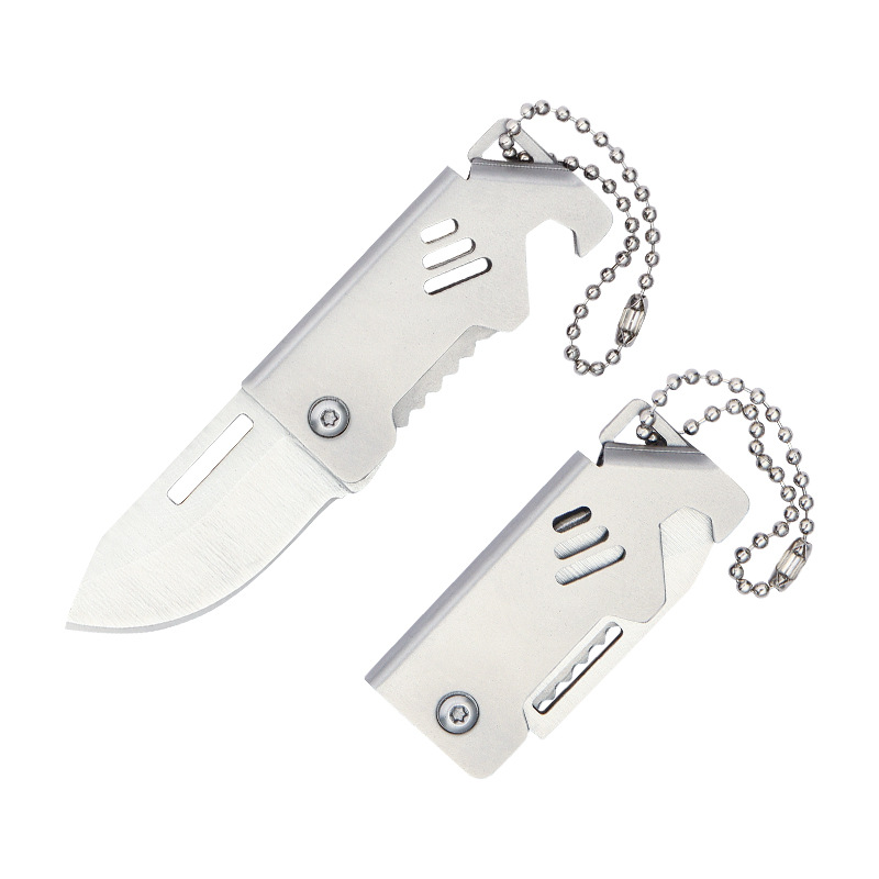 Small steel cannon mini knife Portable sharp folding knife Outdoor knife Keychain pendant small folding knife unpacking package opening box Item Picture