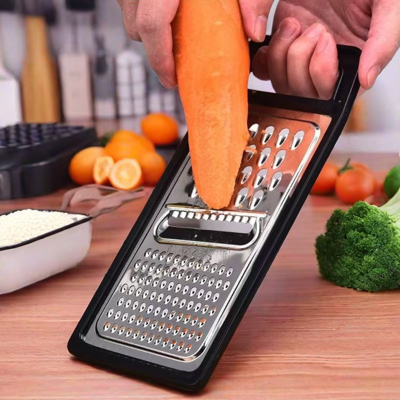 Wholesale stainless steel grater, three-in-one multi-purpose flat grater, blade grater, radish grater, and fruit grater Specification drawing
