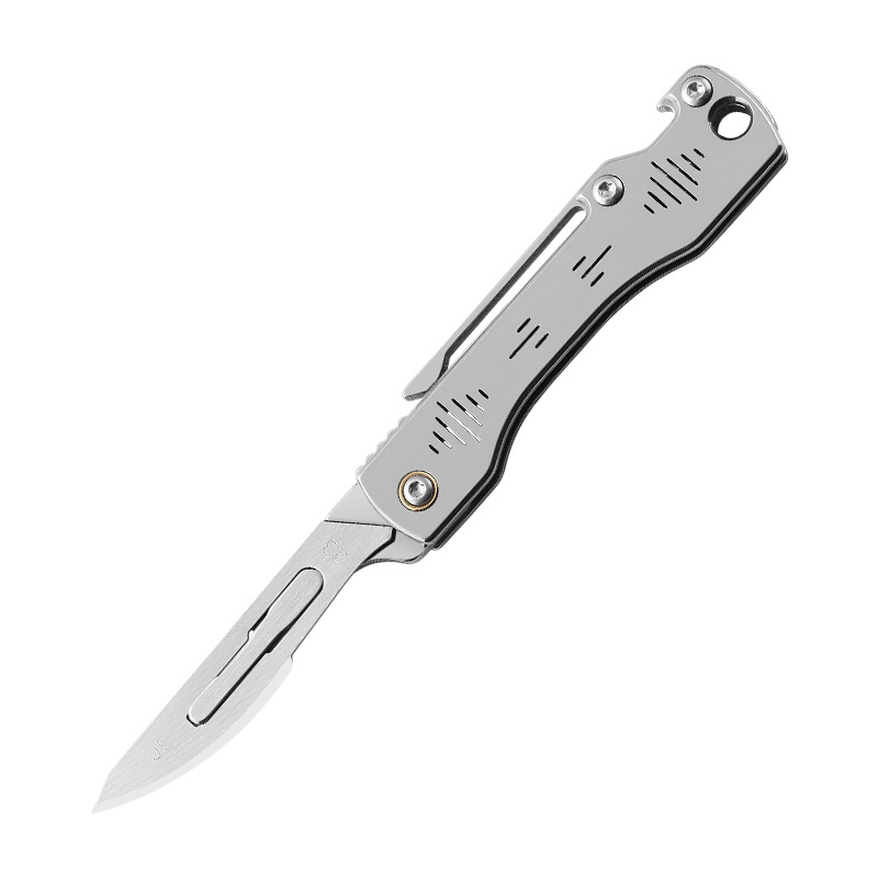 Stainless steel utility knife, mini folding knife, portable keychain knife, sharp surgical knife, portable express unboxing knife Item Picture