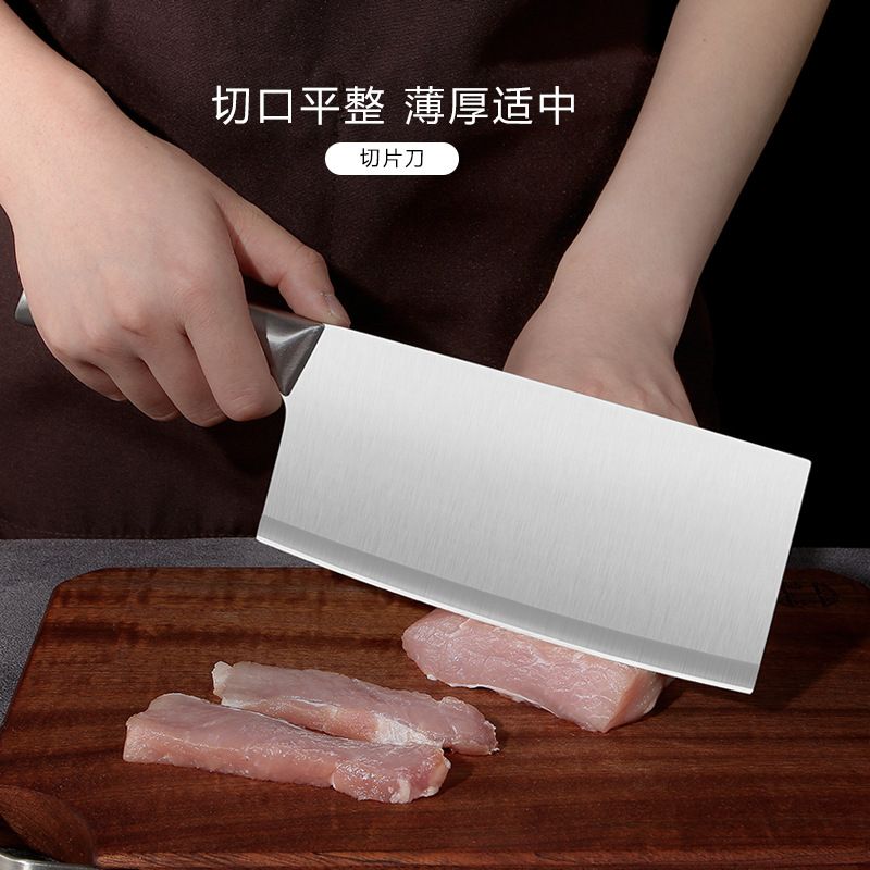 Manufacturer's all-stainless steel kitchen knives, household kitchen cutting knives, bone-chopping knives, slicing knives, scissors tools, multi-functional knives Application Scenario