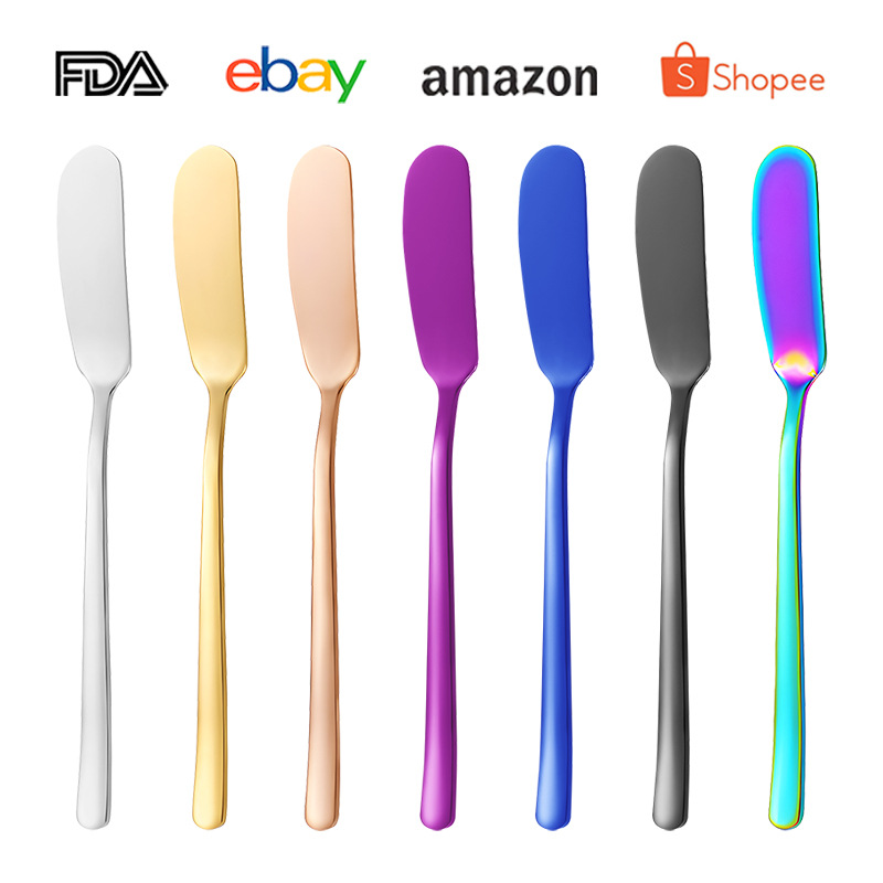 304 stainless steel butter knife, jam, cream and honey spread knife, breakfast bread and butter spatula, Western cheese knife full figure