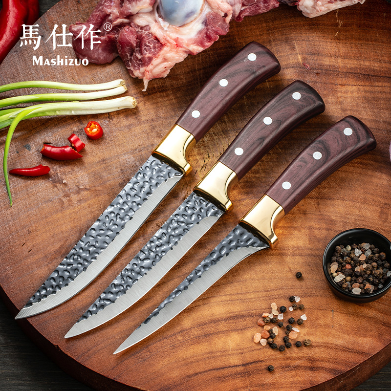 Forged boning knife, slaughtering knife, pig cutting knife, small kitchen knife, sharp knife, stainless steel meat cutting knife, sharp handle meat knife full figure