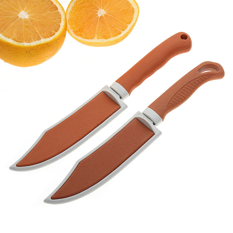Two-person store department store yellow sleeve knife, stainless steel fruit knife, household travel portable knife with sleeve, small knife for cutting fruits and peeling full figure