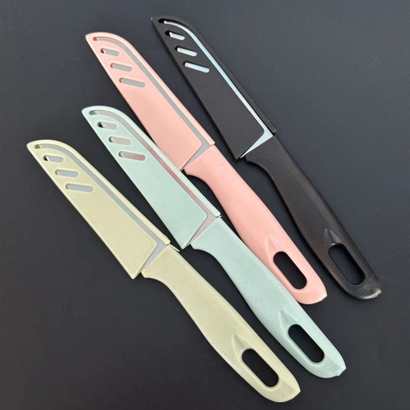 (Macaron) Color series fruit knife, fruit and vegetable peeler, colored plastic shell fruit knife 1-yuan store Item Picture