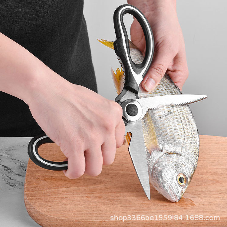 Yangjiang Kitchen Panda Scissors, multi-functional scissors, duck, fish, chicken bone scissors, barbecue scissors, stainless steel household scissors in stock for wholesale Specification drawing