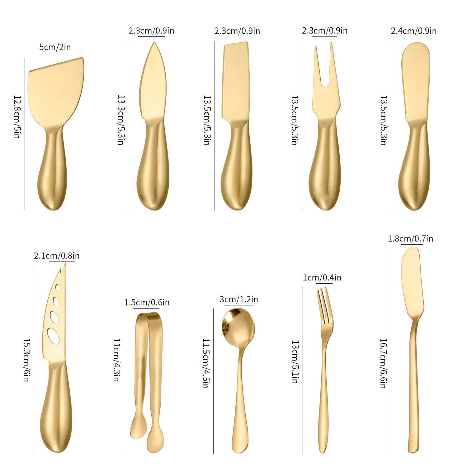 Factory direct supply of stainless steel butter knives, cheese knives, baking tools, slicing knives, dessert knives and forks, cheese knife sets Item Picture