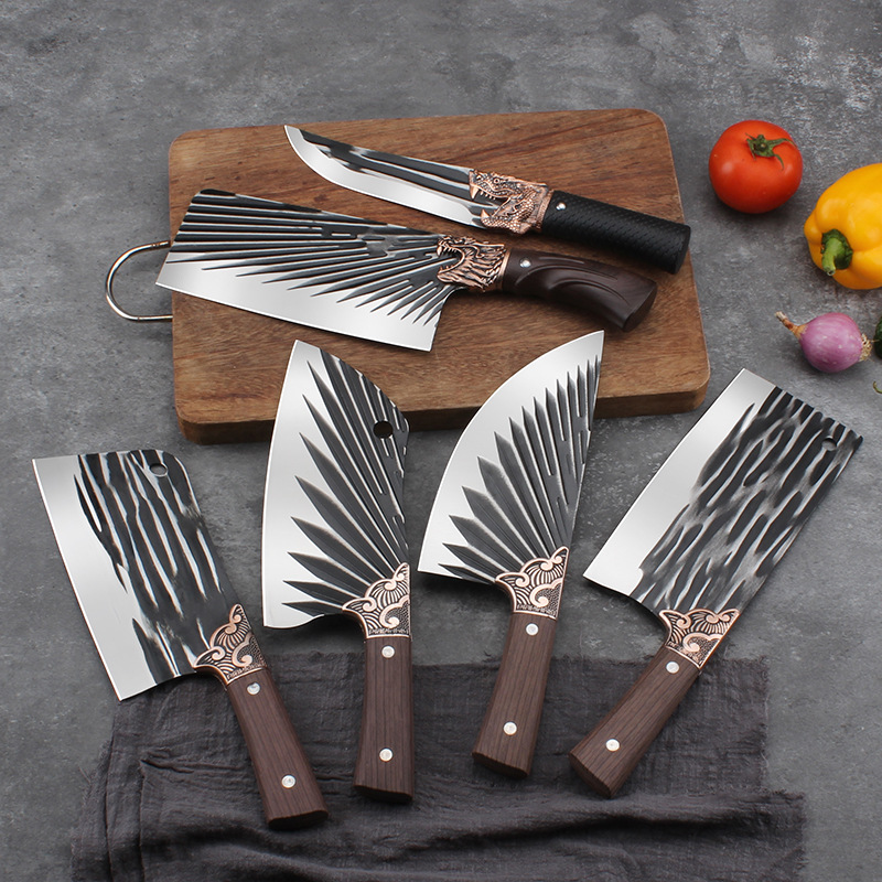 Yangjiang kitchen knives run around the world, stainless steel kitchen knives, hand-forged bone-cutting knives, sharp cutting edges, bone-cutting and slicing knives details Picture