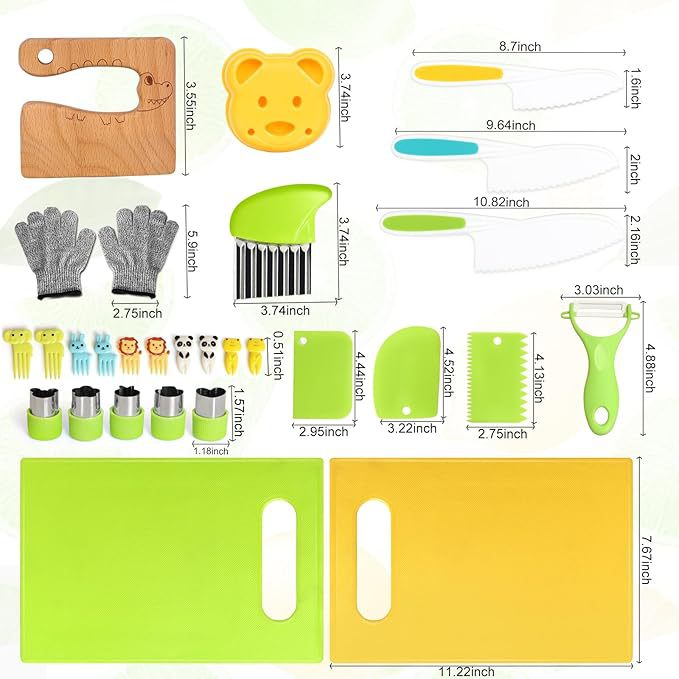 Factory direct supply of anti-cut children's knife sets, children's fruit knives, baby food tool sets, plastic kitchen toys details Picture