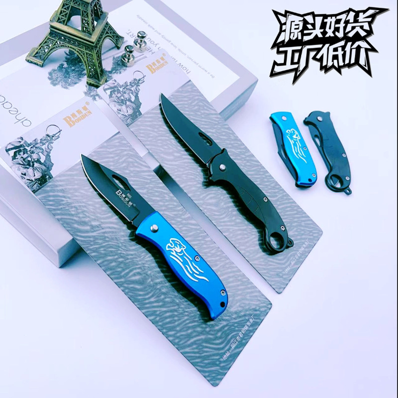 In stock: Boston 311 stainless steel folding fruit knife, outdoor large size with back clamp, portable meat cutting knife for cutting full figure