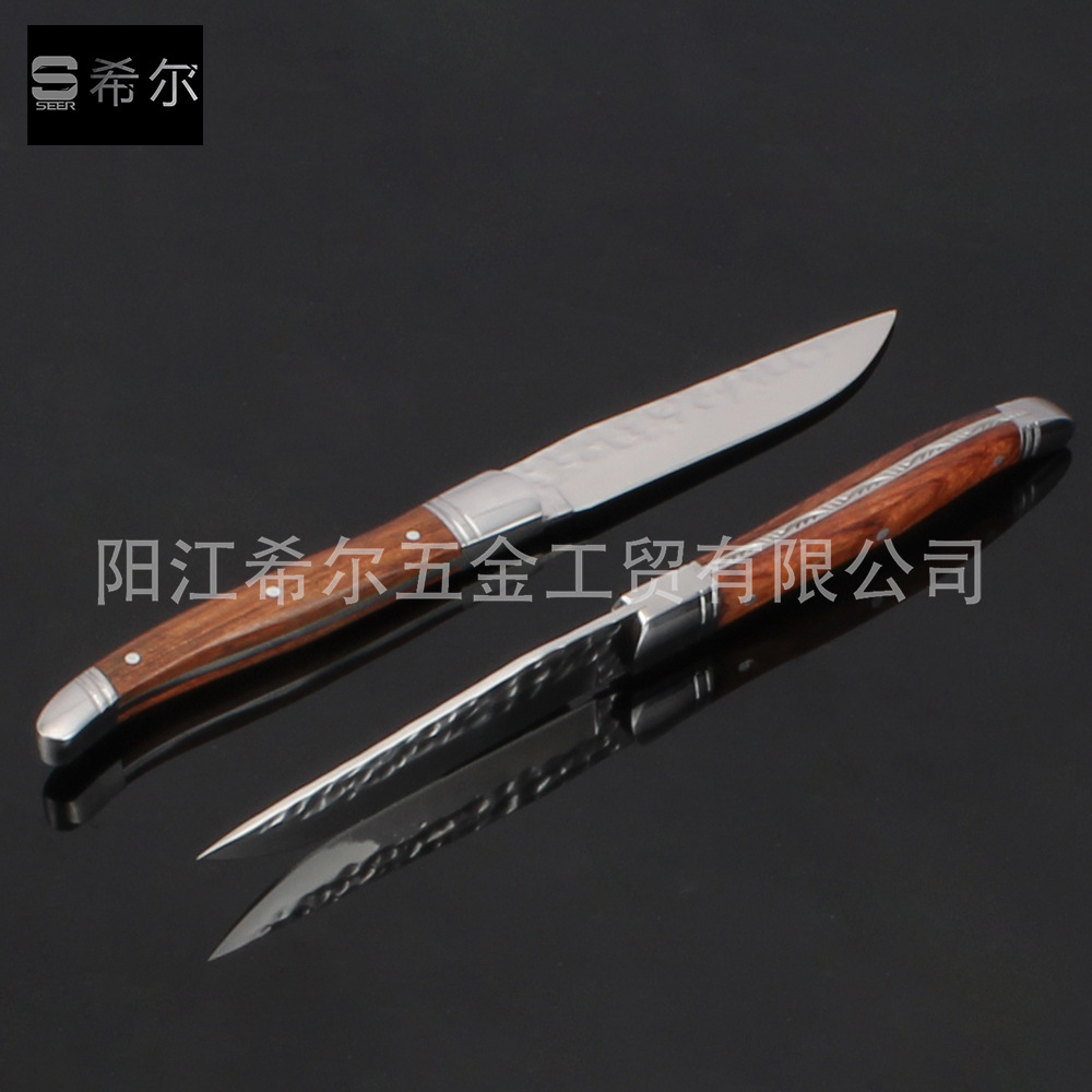 The manufacturer supplies rosewood handle steak knives, stainless steel double steel head Western-style knives, hotel supplies, and satin steak knives Specification drawing