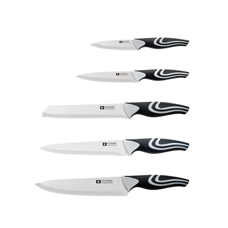A brand knife set A38, 3Cr13 steel, PP handle, card slot, 8-inch chef knife, 5-inch all-purpose knife, 3-inch Item Picture