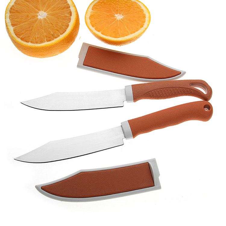 Two-person store department store yellow sleeve knife, stainless steel fruit knife, household travel portable knife with sleeve, small knife for cutting fruits and peeling Item Picture