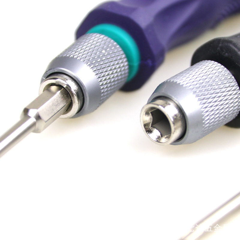 6.35 Self-locking handle screwdriver quick-release connector 1/4 rod chuck sleeve Screwdriver tip double bead chuck details Picture