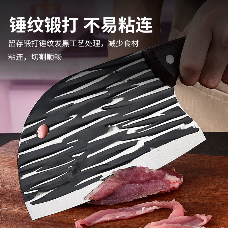 A popular online hit, thickened hand-forged slicing knife, multi-functional fish head knife, sharp kitchen meat slicer, and household vegetable cutter Application Scenario
