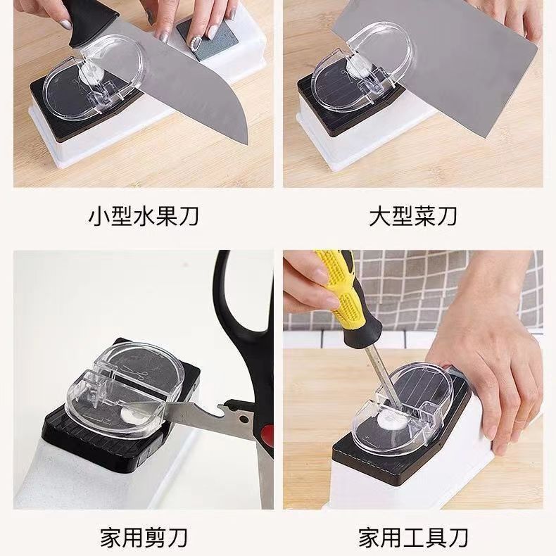 Wholesale of electric knife sharpeners, household kitchen whetstones, kitchen knives, scissors, sharpening stones, double-sided small knife sharpeners Application Scenario