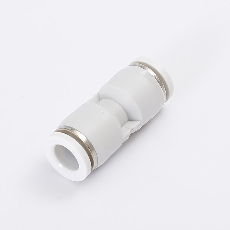 PU straight-through connector, plastic pneumatic quick plug connector, black, white and blue PU4/6/8/10, simple and quick installation details Picture