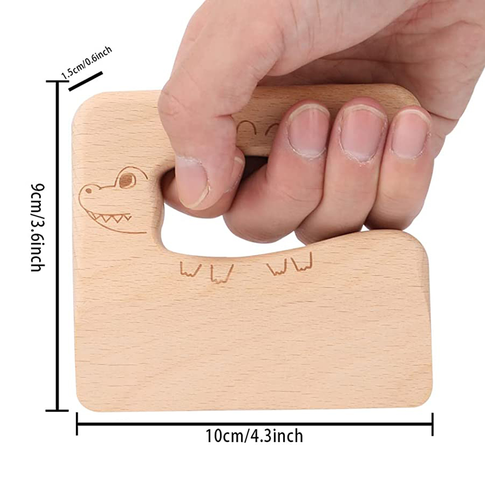 Cross-border Amazon wooden children's kitchen knives for cutting vegetables and fruits, toy wooden knives, fish-shaped wooden knives Item Picture