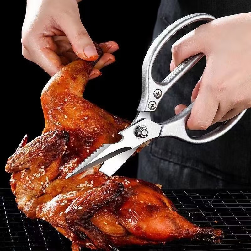 SK5 stainless steel scissors, household scissors, powerful kitchen scissors, chicken bone scissors, multi-functional fish-killing chicken bone scissors, multi-functional details Picture