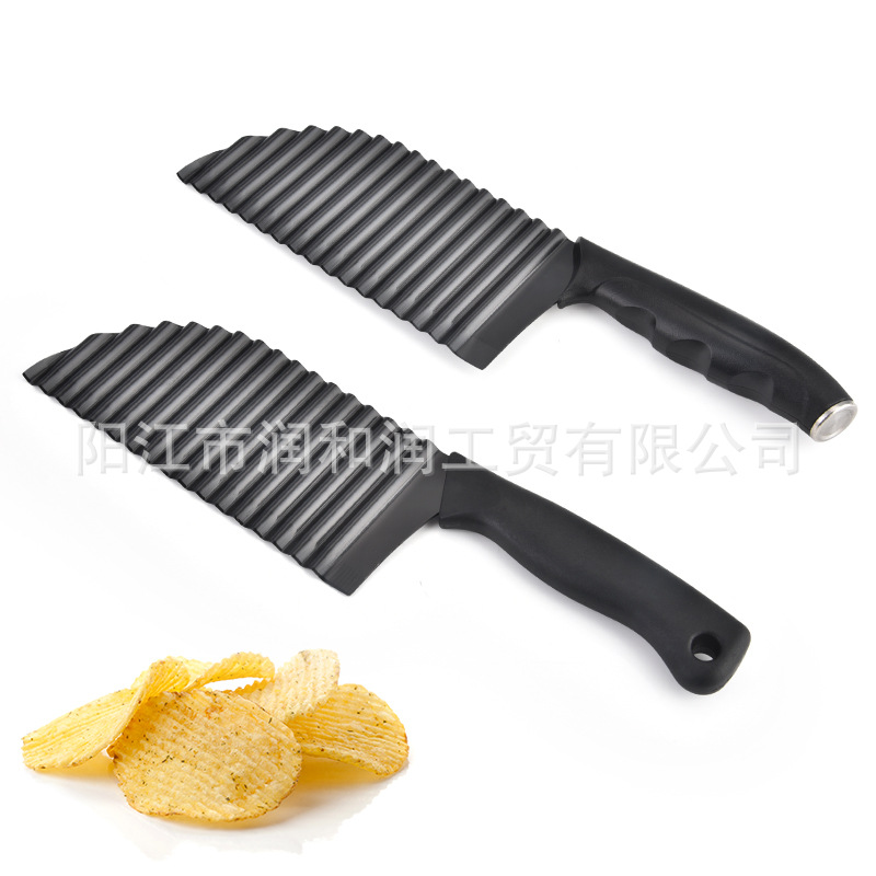 Foreign trade stainless steel wolf-tooth potato knife, wavy potato chip knife, French fries cutter, strip cutter, flower cutter, kitchen household details Picture